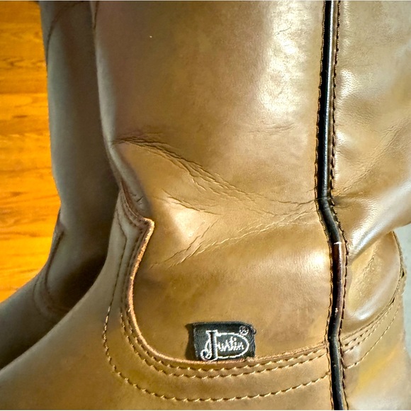 Justin Brown Leather Womens Boots - Picture 2 of 5